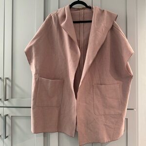 Mauve Listicle Oversized Hooded Cape Poncho Shacket Granny Core‎